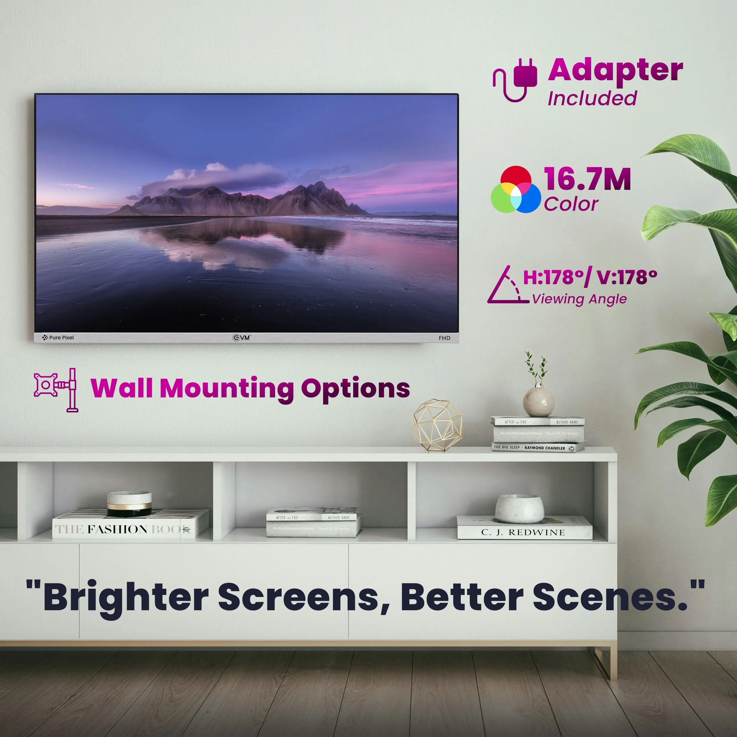 EVM LED Monitor 27" FHD IPS 100Hz with HDMI | VGA | Speaker (Plasma S270) view 4